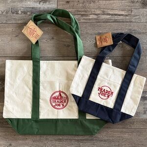 TRADER JOES - Set of 2 Canvas Tote Bags NWT